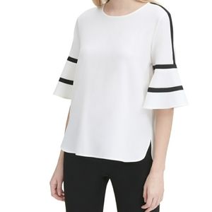Calvin Klein women flare with piping pull over